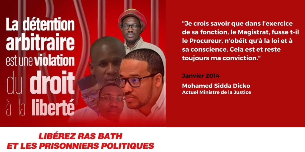 #JusticeCadavéré : 'Je crois savoir que dans l'exercice de sa fonction, le Magistrat, fusse-t-il le Procureur, n'obéît qu'à la loi et sa conscience. Cela est et reste ma conviction', Mohamed Sidda Dicko. #Mali #Justice #PrisonniersDeBamako #RasBath #VitalDiop