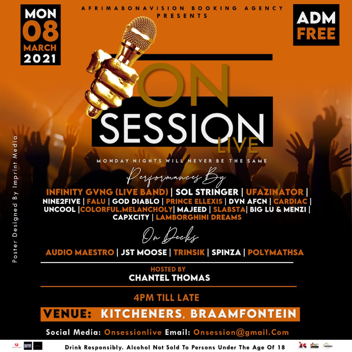 dvnafrcn's tweet photo. We r live on Monday night🔥🔥🔥.. If ur looking for the unexpected, and the best way for u 2 start ur week, pull through to @BarKitcheners and join us for a Monday you won't forget. Big s/o to @OnSessionLive @Slabsta @uFazinatorMrdj @coollikeabdul @AkiraInfinite @Trinsik_ 🙏🏾🙌🏾 https://t.co/nlGkgQviQE