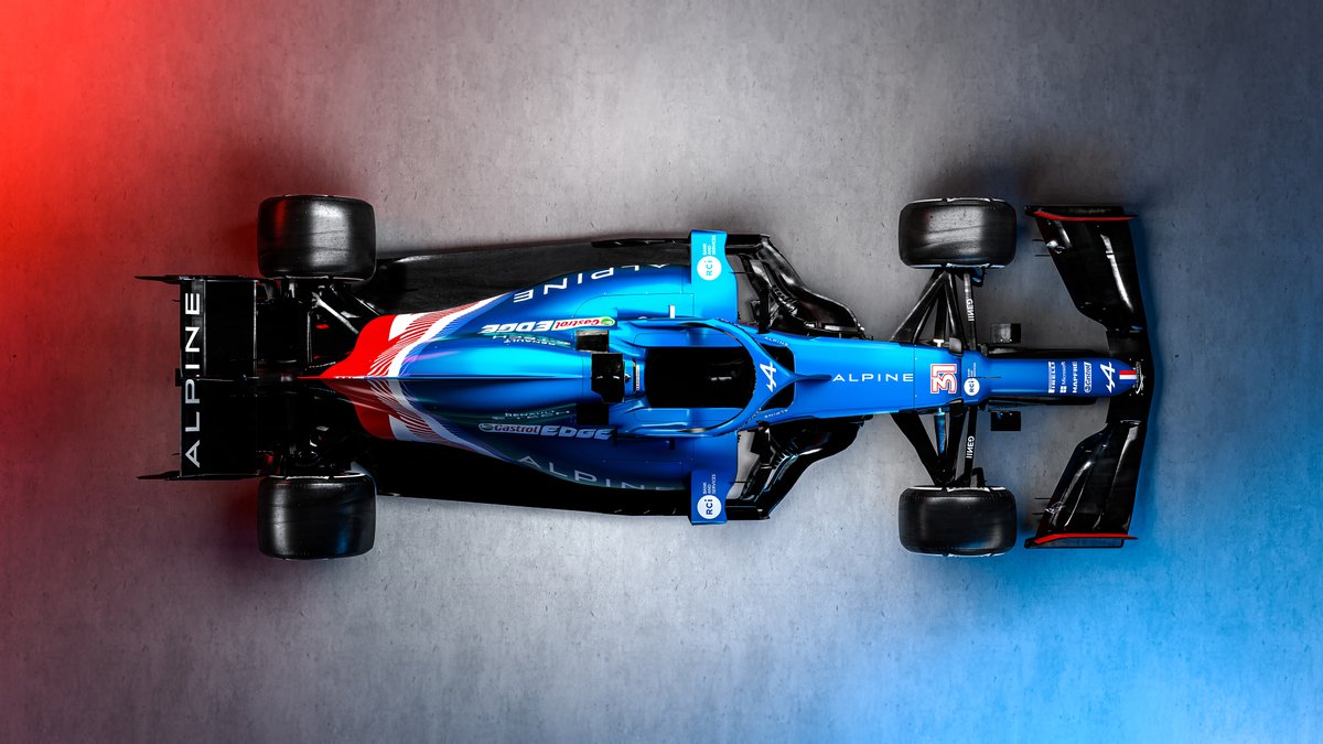 RenaultDE's tweet photo. Alpine F1 feiert mit dem A521 Weltpremiere in Blau-Weiß-Rot. Die klassische Rennlackierung Frankreichs – und die Farben der Trikolore – stehen zugleich für Großbritannien, wo sich die Basis tes Teams befindet. 🏁#F1 #Alpine #A521Launch @AlpineF1Team https://t.co/HBxfK6cefj