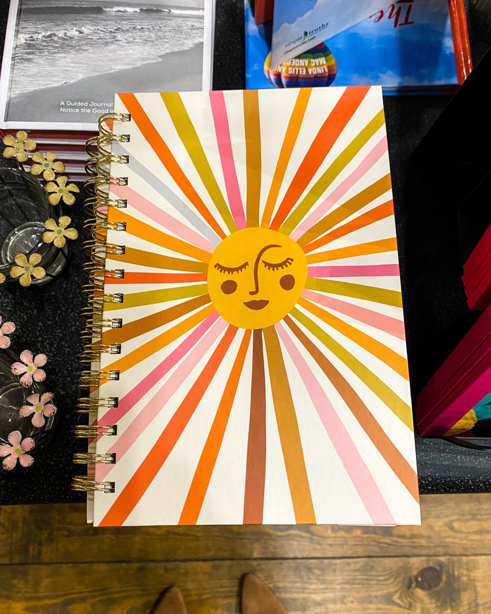 workthemetal's tweet photo. "I gotta pocket, gotta pocket full of sunshine!" 
Grab this super CUTE retro sunshine spiral journal at Work the Metal! ☀️($12) https://t.co/ZqITKJYze6