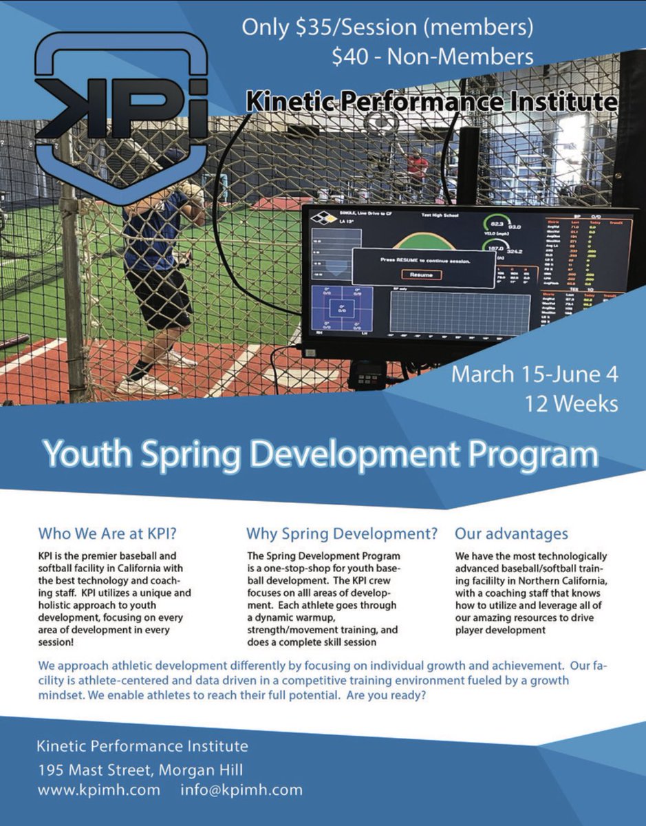 If your Youth Player is looking for a place to develop, prepare, and get better and stronger for their upcoming Little League or Travel Ball Season then look no further!!! #KPi #YouthDevelopmentProgram