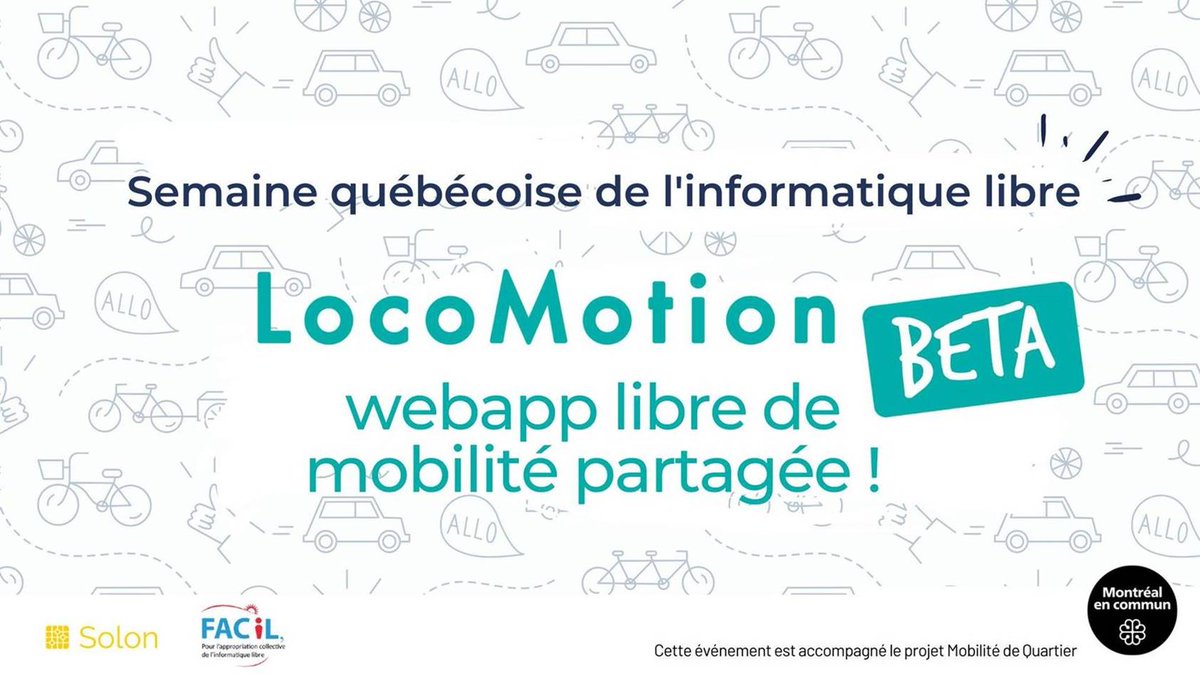 Solon collectif présentera sa webapp partagée Locomotion.app, un volet important de la mobilité de quartier. fb.me/e/6foWRsBXb La FabmobQc est fière d’accompagner ce projet dans le cadre du volet pôle de données en mobilité de Montréal en commun. @fab_mob