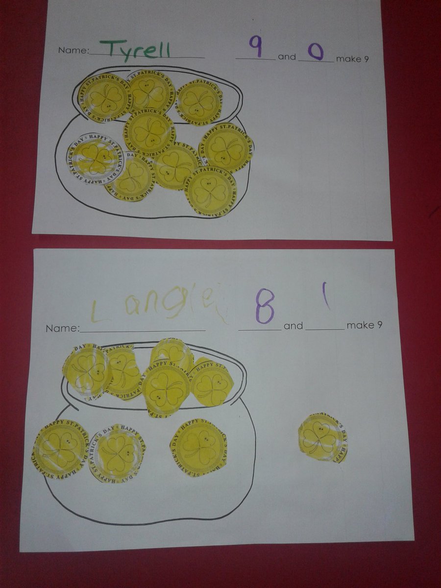 Representing 9 in two-parts. 🌈🍀