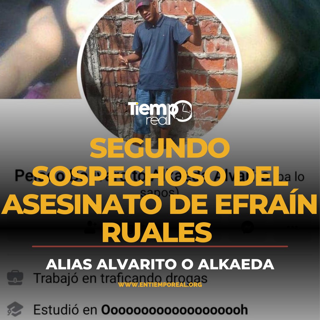 TiempoRealEC's tweet photo. 🔴🔴.#URGENTE 🔴🔴
Es el segundo detenido por el asesinato a #EfraínRuales

🔴 Álvaro Cagua Andrade, conocido como alias #Alvarito tiene su página de #Facebook donde su alias es #Alkaeda
🔴 Pelado Bolivarcito Alkaeda Alvarito (pa lo sapos).
🔴 "Trabajó en traficando drogas". https://t.co/Uu2ymKESwk
