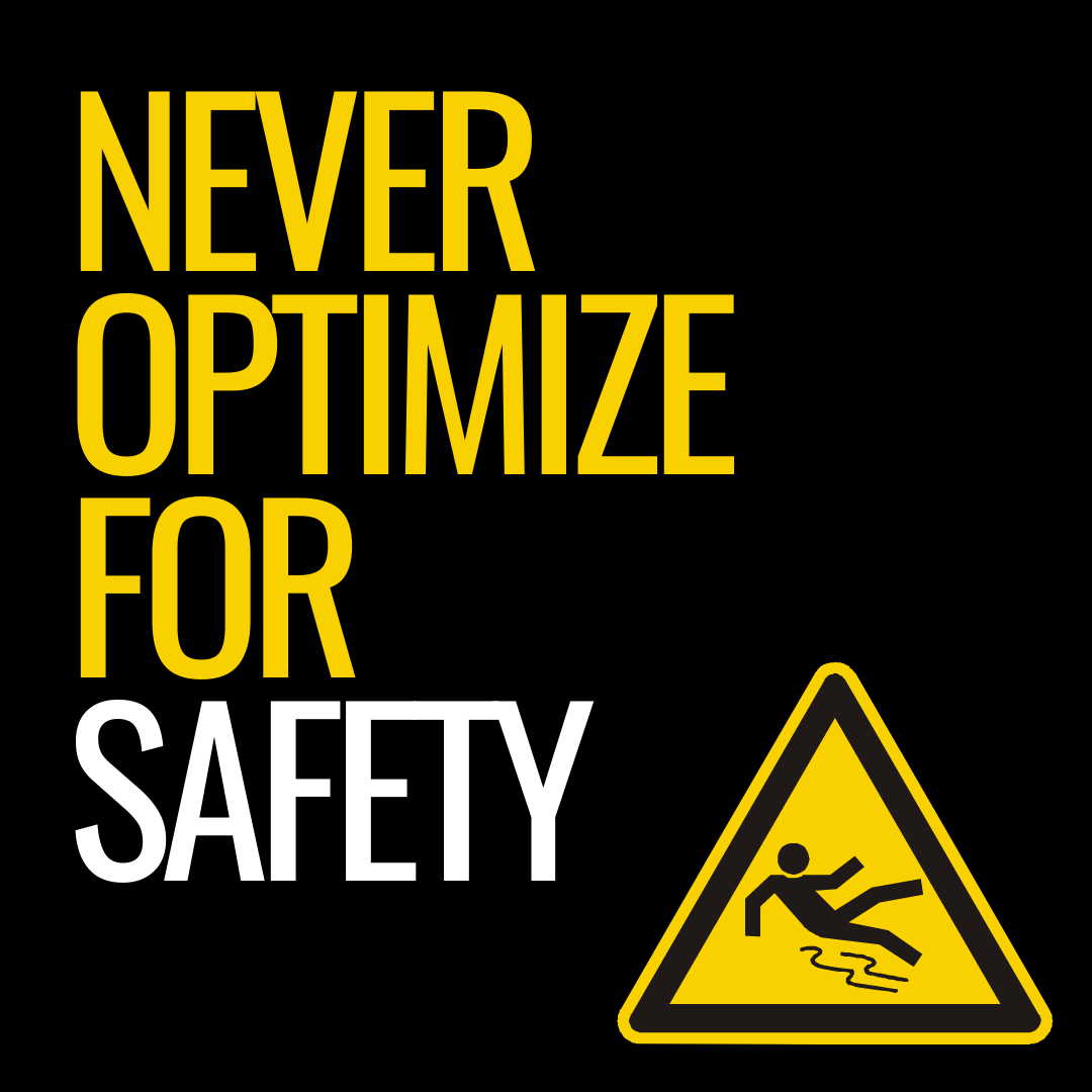 Why would you optimize for safety in a world where uncertainty is the norm?
The world is constantly expanding.
That is why you need to optimize for adaptation.
People usually fail because of misuse of time.

So manage your risk, manage your time and be patient.
Success will come!