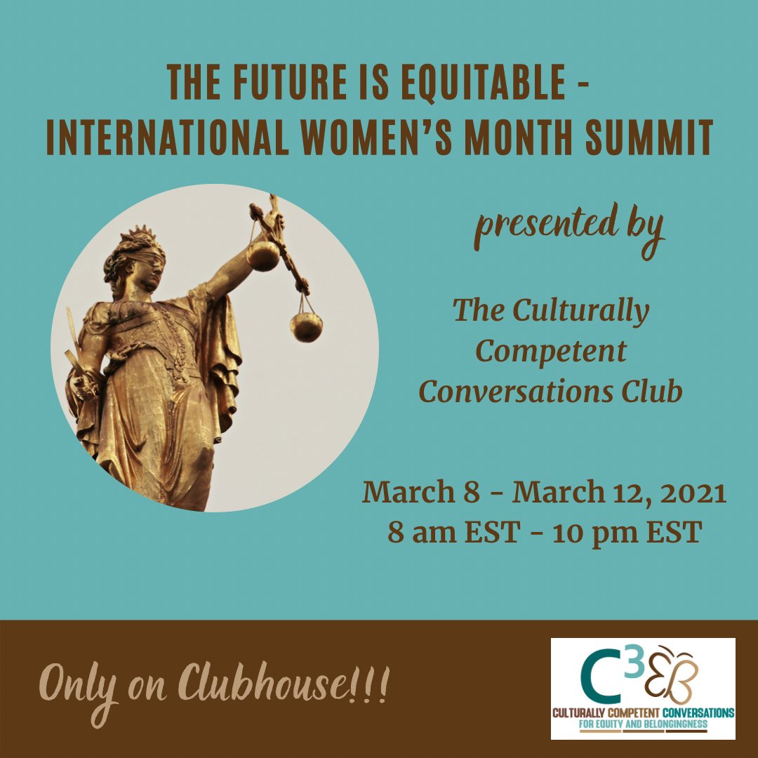 Guess what’s happening on @joinClubhouse next week in the Culturally Competent Conversations club with nearly 70-80 hosts, panelists and more!!! #Clubhouse #Summit #WomensMonth #TBIAwarenessMonth