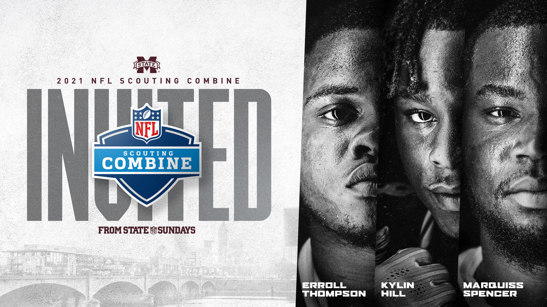 Mississippi State Football on Twitter: '2021 NFL Combine Invite ☑️ ▪️  @Im3Fly ▪️ @H_Kylin ▪️ @Bigspencer421 This year's @NFL Combine will be  conducted in a virtual format. Our Pro Day will be