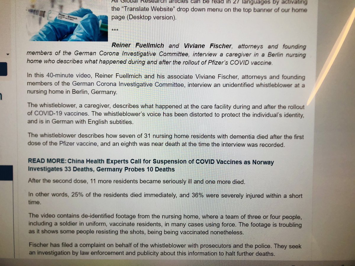 MWilliamsArt's tweet photo. @dwaynep33170759 @darrenmark69 These people obviously haven’t got the sequence right then? 25% of the care home resident died immediately following the vaccine apparently. https://t.co/Hk9dtBO1O0