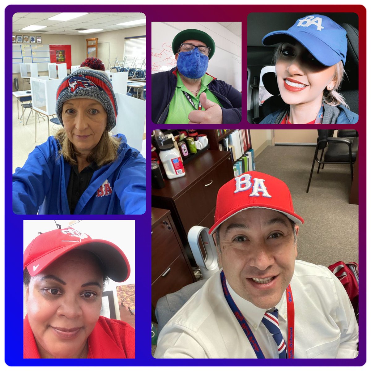 BelAir_History's tweet photo. #bigredpride Social Studies
“HEAD to Victory” for
#Goalcoming Week,
sporting their favorite headgear @BelAirStuco @CharlieGarciaBA @BelAirHigh @ODPHIRuben https://t.co/k7ncBLnJ3R