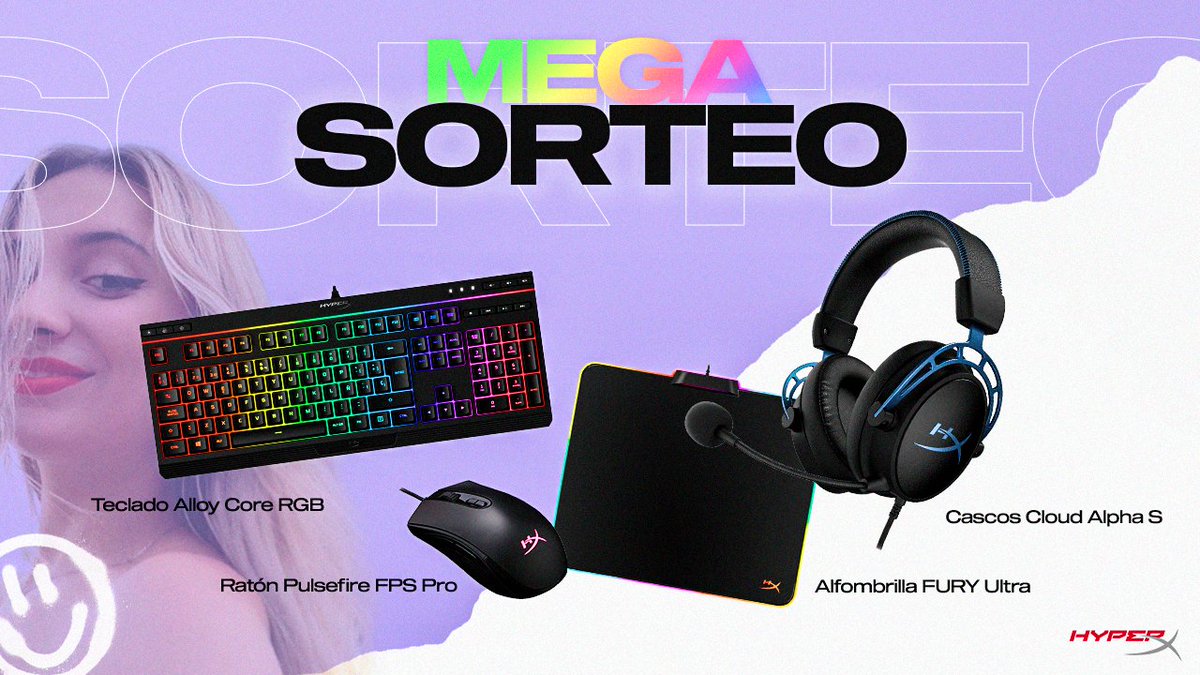 🎉 ¡MEGA SORTEO! 

De este pack de accesorios <a href="/HyperXSpain/">HyperX España</a>

Para participar:
❤️Follow <a href="/lauritachicle/">Lau ✩</a> 
🔄RT al tweet
🗨️Menciona a 2 amigos

Confirmación: giv.gg/cyWpDh

El ganador se anunciará en twitch.tv/lauritachicle con un stream especial por el Día de la Mujer🍀