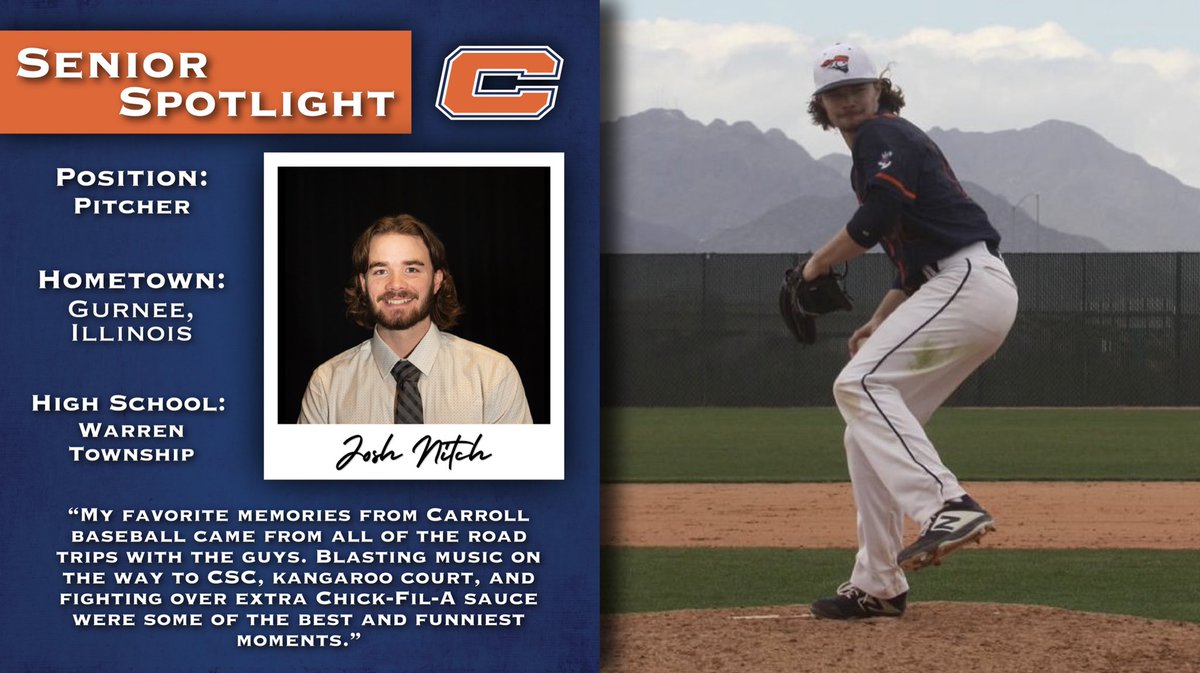 Today’s Senior Spotlight is of pitcher Josh Nitch! #RollPios #SeniorSpotlight