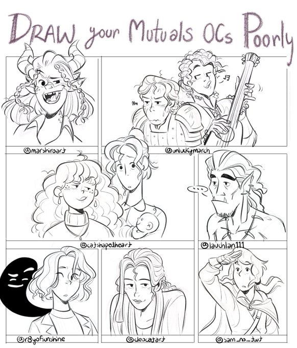 here they are!!! thank you for trusting me w your children ?✨

@marshiroart @unluckymarch @catshapedheart @lauchlan111 @r8yofsunshine @cleocatart @sam_no_twt @Erlkings_child @babyhelllboy @miarasart @tsukhood 