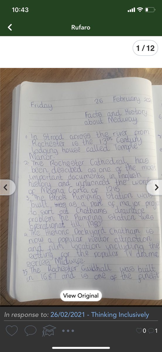 GordonCA_TSAT's tweet photo. For #ThinkingInclusively this term, Y6 have been looking at the History of Medway! They have researched Medway in different time periods. They have used the internet safely and recorded facts in different ways! @Enjoy_Medway https://t.co/xd721AUq9C
