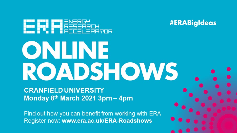 Are you <a href="/CranfieldUni/">Cranfield University</a>? Then come to our virtual roadshow on Mon 8th March, 3pm - 4pm. Whether you're an academic, postdoc, PhD student or in professional services, find out how you can benefit from working with ERA. Register: bit.ly/ERARdShw #Cranfield @HelenTurnerMI