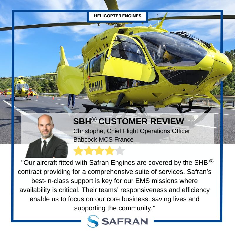 SafranHCEngines's tweet photo. How does @SafranHCEngines provide first-class despite the restrictive situation? Hear from Christophe Mauron from #Babcock MCS France 🇫🇷🚁🏥
SBH® is part of EngineLife® Services, Safran solutions for helicopter engines #Helicopters #Support #EngineLifeServices #ResponsiveEngines https://t.co/wEj38qbSGc