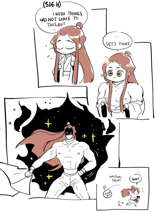 i love all xie lian designs, but... i personaly like to emphasize that beneath all the soft layers... he got a jojo body 