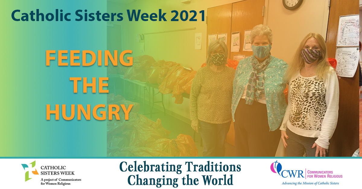 This year, Catholic Sisters Week (March 8-14) is focusing on ministries and events feeding the hungry in local communities. Sr. Lisa Bergeron, OSU feeds the hungry in her community throughout the year as Director of Parish Social Ministry at St. John Nepomucene Church in Bohemia.