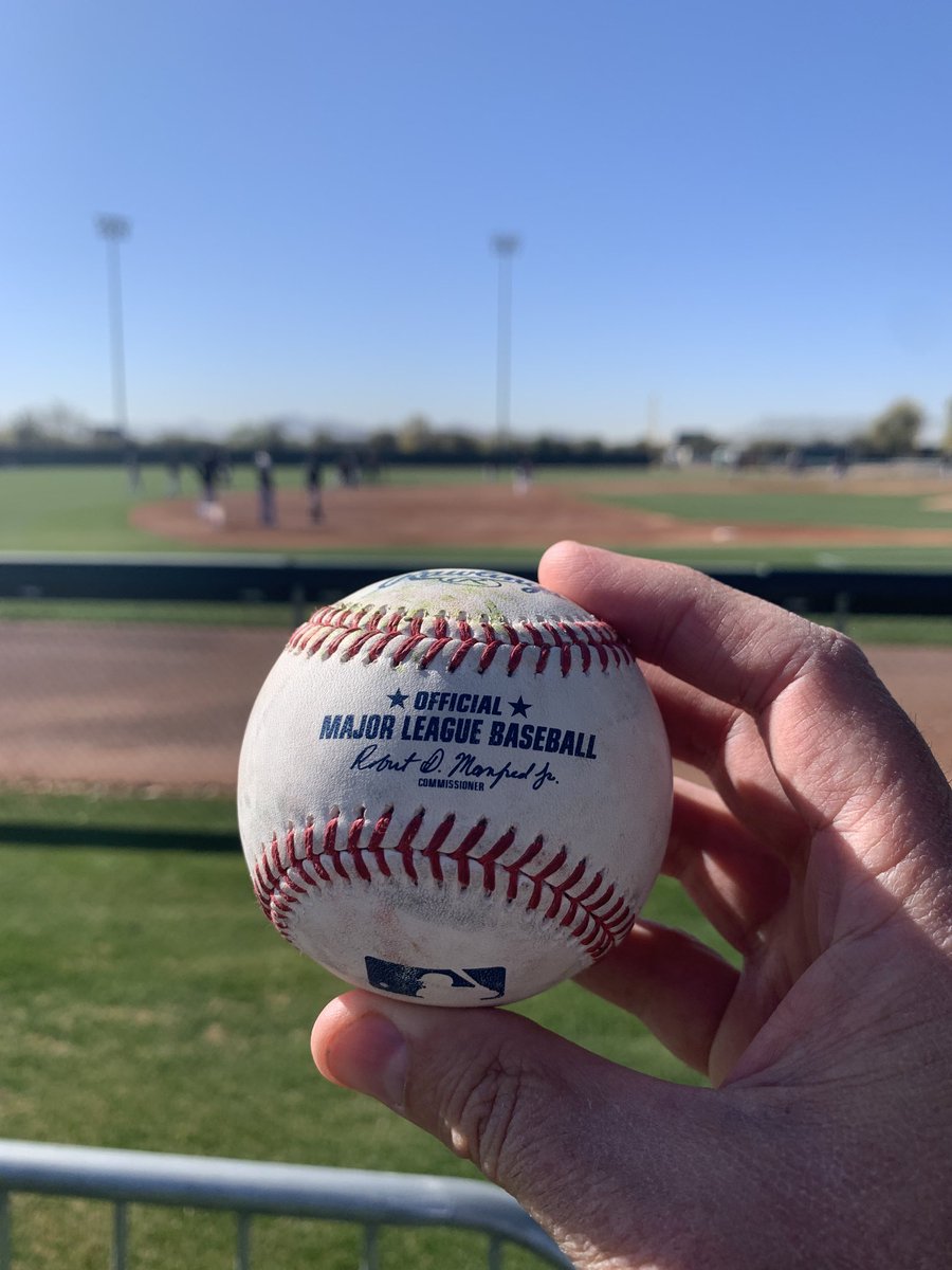 ChuckGarfien's tweet photo. So ⁦@TimAnderson7⁩ threw me this baseball at practice today.  Who wants it? https://t.co/EOTZkExLH5