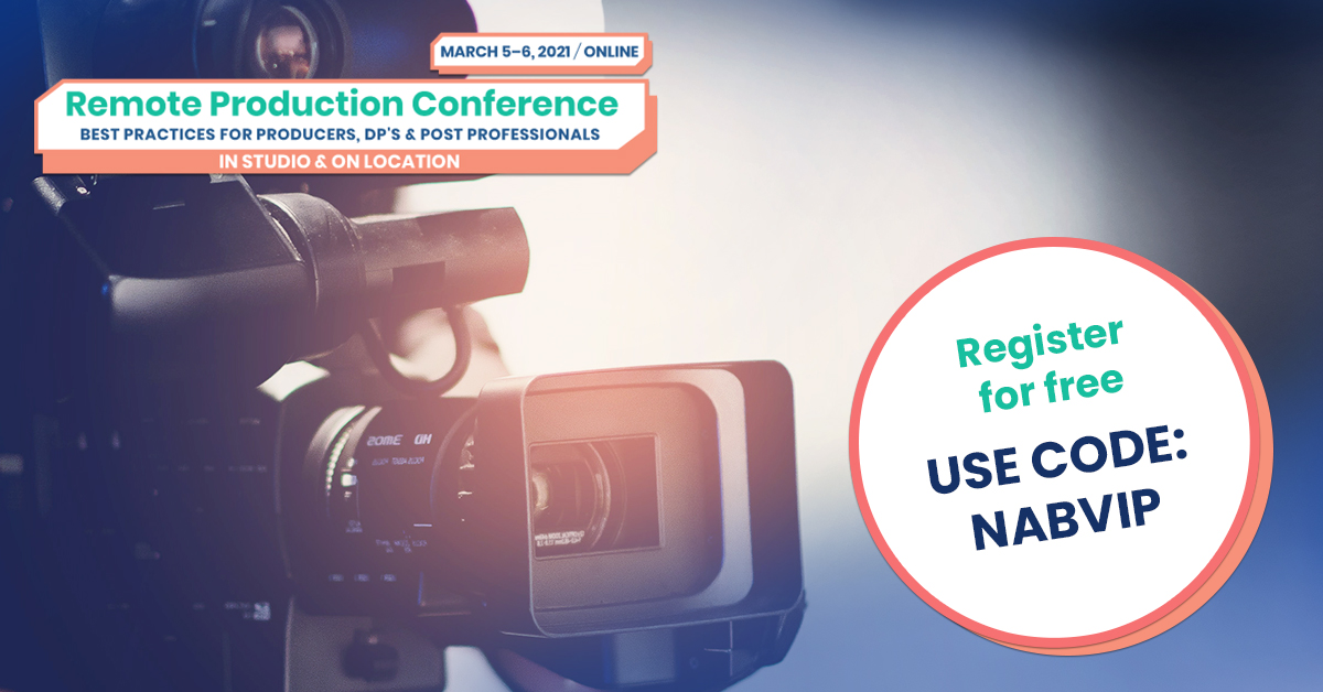 NABShow's tweet image. You&apos;re invited to participate in a weekend full of educational sessions on virtual production at the #RemoteProductionConference! Redeem your free pass with code NABVIP: ow.ly/DFqh50DNVO1