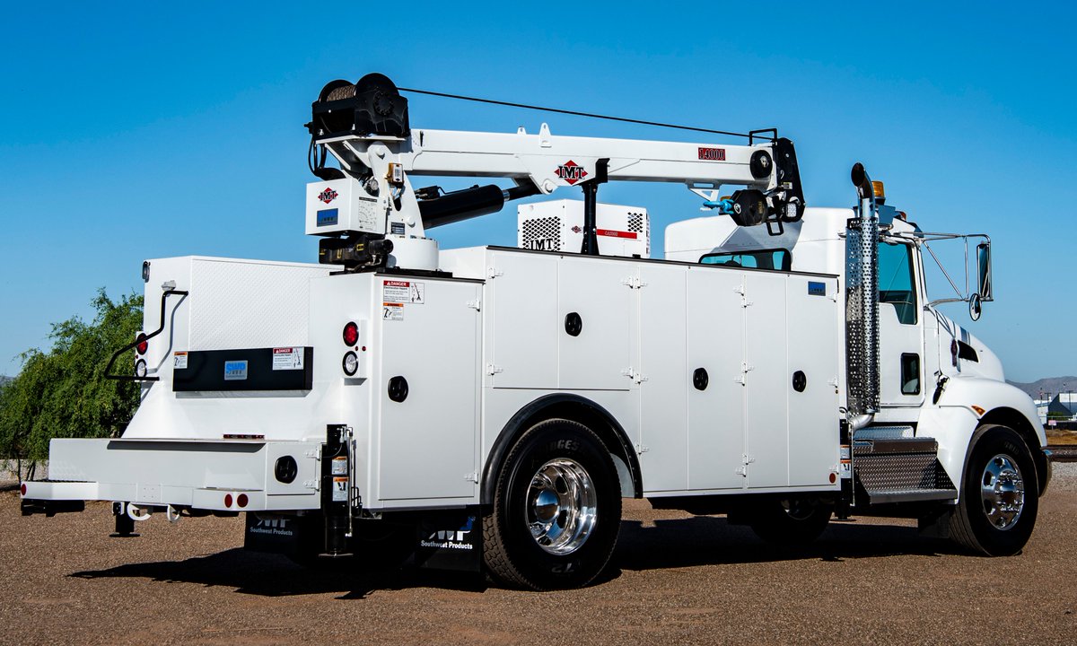 SWProducts's tweet photo. IN STOCK: #IMT Dominator 4 - 14' Body with 14000 lb – 30 ft crane installed on a #Kenworth T370 ready to roll. Cabinets open for installing drawer sets, shelves, lighting, bed-liner, etc. of your choice.  #SWP #SouthwestProducts  #MechanicTruck #Crane #ServiceTruck #Dominator https://t.co/Kmx5aaSTuF