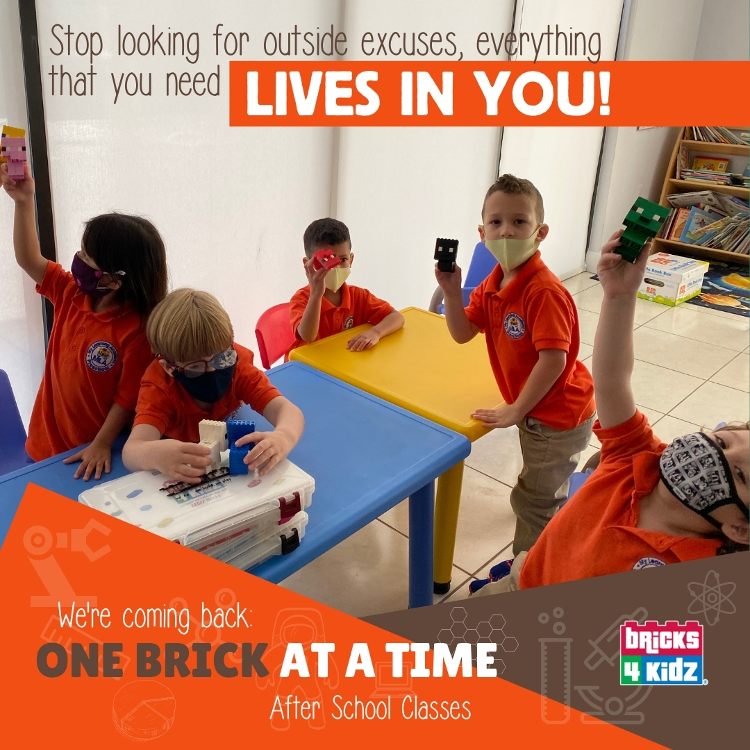 B4K_Kendall's tweet image. ⚠️&quot;Stop looking for outside excuses, everything that you need lives in YOU&quot; 👊  Every day, rain or shine, we make sure that our master builders are motivated 🤩 Have an awesome Wednesday‼ #bricks4kidz #learningwithlego #afterschoolfun #mdcps #motivationwednesday