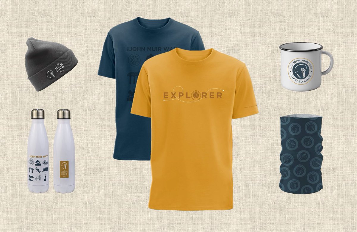 The official John Muir Way merchandise range is here! 🥳 We may not all be able to visit the John Muir Way just now but we can have a small part of the route come to us. A reward for completing the route, or ahead of a future adventure... Browse the range: johnmuirwaystore.org
