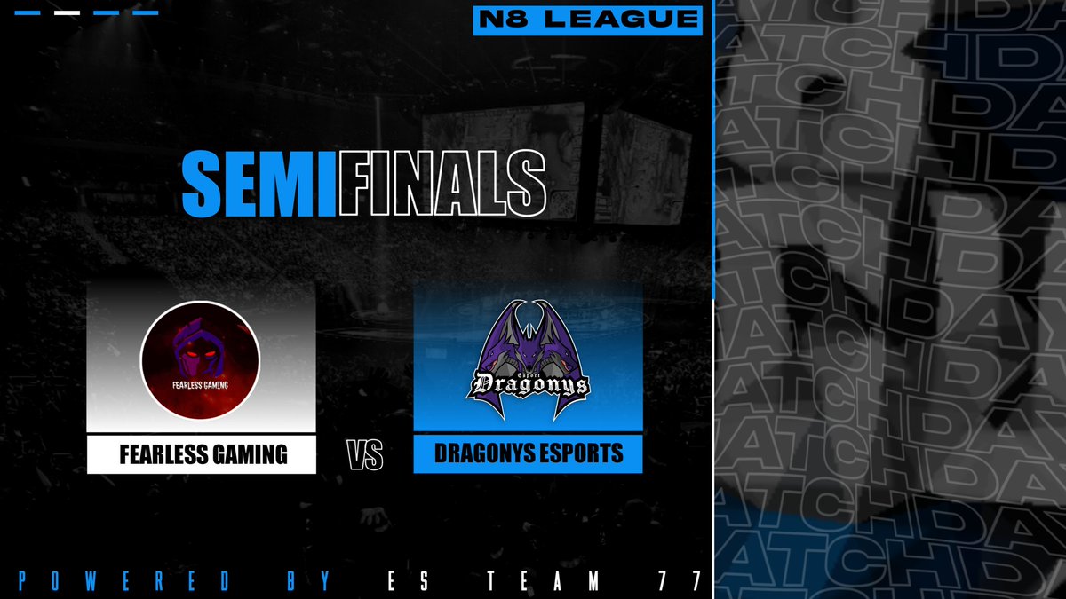 🏆• N8 League Semifinals
➡️• <a href="/FLG_CR/">Fearless Gaming</a> vs @DragonysEsport 
⏰• 9pm CET

Powered by <a href="/EsTeam77/">Es Team77</a>