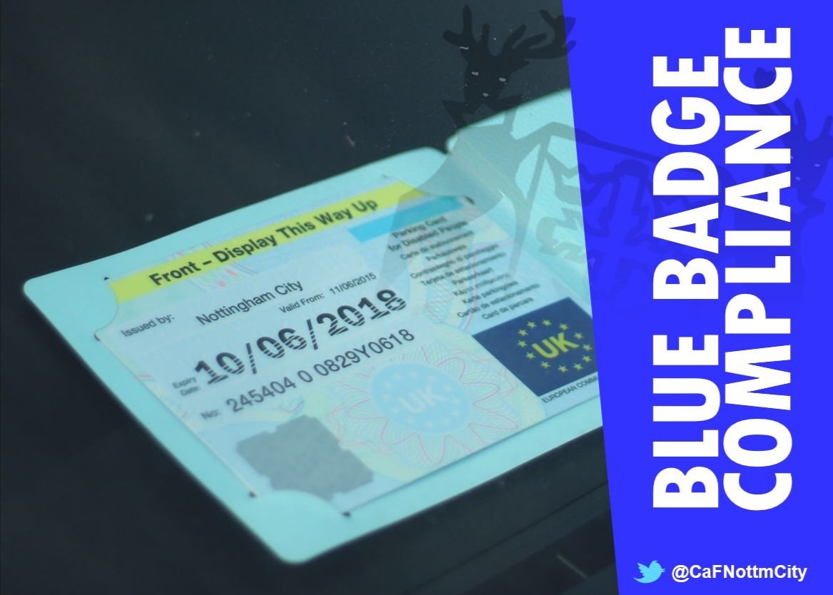 CaFNottmCity's tweet photo. Sometimes it's planned and sometimes it's luck.....like today, an @REACTNottingham Officer came across a motorist who had just displayed a #BlueBadge which resulted in it being retained. The holder was in hospital, in Leicester.

#StillChecking #StopMisuse #Nottingham https://t.co/csoIknCtBc
