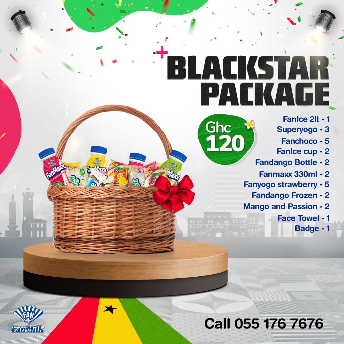 FanChocoGhana's tweet photo. Celebrate the free spirit of our nation, may this Independence Day fill your life with joy and prosperity. Call 055 176 7676 now, and have your basket delivered to you from now till 20th March. 

Swipe to see the different packages available. https://t.co/RE0V2tNCcr