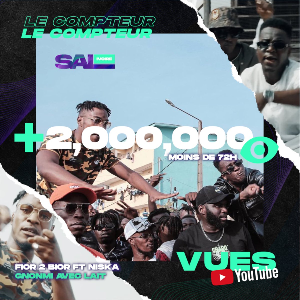 salivoire's tweet photo. Totalement I.N.C.R.O.Y.A.B.L.E 🤯🤯!!! Top 10 worldwide Deezer, Top 1 Deezer Ivory Coast, Top 8 Deezer Sénégal et Top 34 deezer Tunisie 🚀🚀 et 
+ 2 millions de vue en moins de 72h. @fiordebior_31_7 &amp; @Niska_Officiel sont entrain de tout exploser. https://t.co/h6PjfYdblo