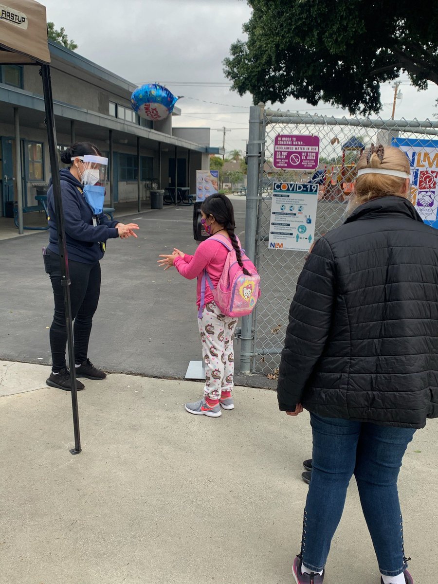 nlmusd's tweet photo. The NLMUSD EL ACADEMY is Now OPEN! Students and Staff are  excited to be back on campus! 1st Graders at Dolland, Johnston &amp; Lampton are SUPER HAPPY about going back to school! #nlmusd #futureready https://t.co/ETzaaWTave