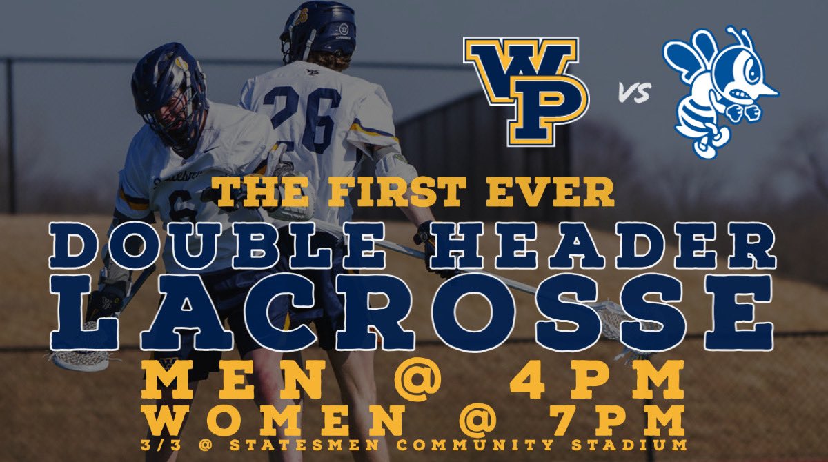 WPUGameDay's tweet image. The day we’ve been WAITING FOR... the FIRST EVER Lacrosse Double Header! 🥍

@StatesmenMLAX @ 4PM 
@StatesmenWLAX @ 7PM 

Tickets available on statesmenathletics.com/ticketing! 🎟

See YOU at Statesmen Community Stadium!