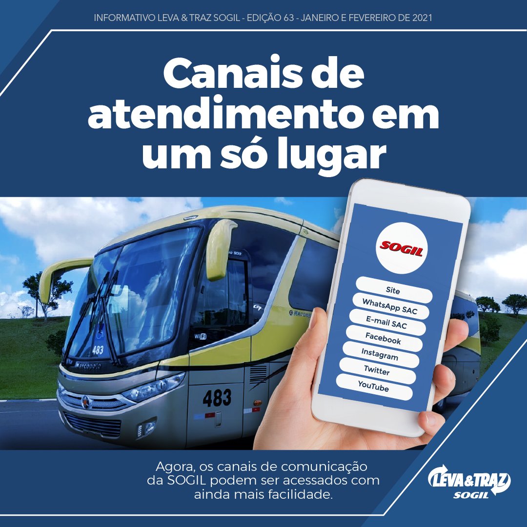 SOGIL_Oficial's tweet photo. #LevaETraz 📰 🚍 📱
A #Edição63 do informativo da #SOGIL para o cliente já está disponível. Confira 😉 👇
#Atendimento #Integração #BombouNasRedes #SACSOGIL #Saúde https://t.co/mziQU19j2X