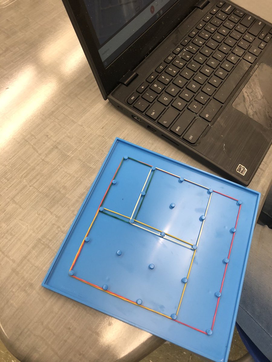 Unit 5 boxes came just in time. Using geoboards to explore multiplying fractions. Thank you Ms. Janis for knowing exactly what we need. #D187Together #TeamBlueShoe @nccusd