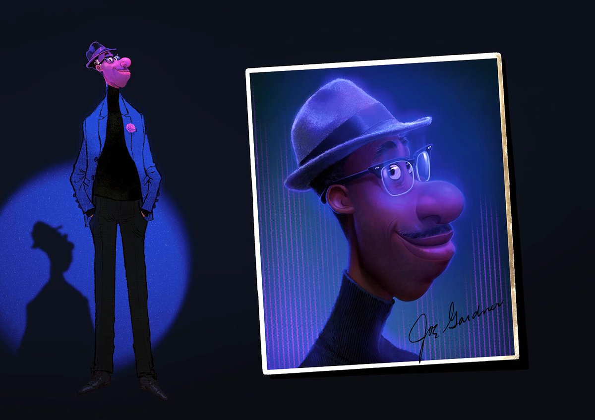 Pixar's tweet photo. This concept art’s got Soul! 🎹

See how concept art shows us how a character might move or act and how color, lighting, and shading can define a location, real or abstract.  Concept Art by Tony Fucile, Kyle Macnaughton, Camilo Castro, and Daniel López Muñoz. https://t.co/Ksl18GyoM8