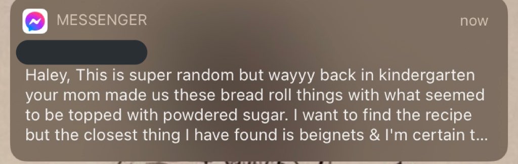 i love that this guy from my kindergarten class has been dreaming of my mom’s fry bread for over 20 years AND THAT HE MESSAGED ME FOR THE RECIPE !!!