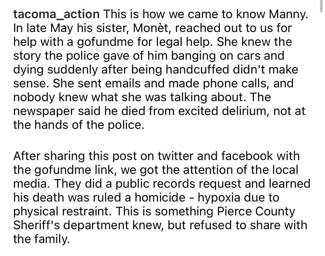 This is how we came to know Manny. In late May his sister, Monèt, reached out to us for help with a gofundme for legal help. Today, we're asking that you donate $33 and her a message to let her know that we are still here, fighting with her. 
gofundme.com/f/in-honor-of-…