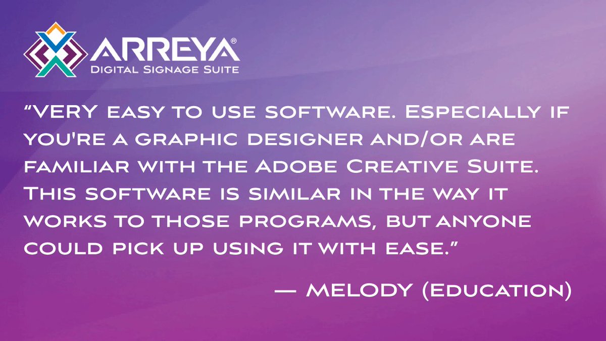 ArreyaDigital's tweet image. Customer Testimonial:"VERY easy to use software. Especially if you're a graphic designer and/or are familiar with the Adobe Creative Suite. This software is similar in the way it works to those programs, but anyone could pick up using it with ease."

#graphicdesign #arreyadigital