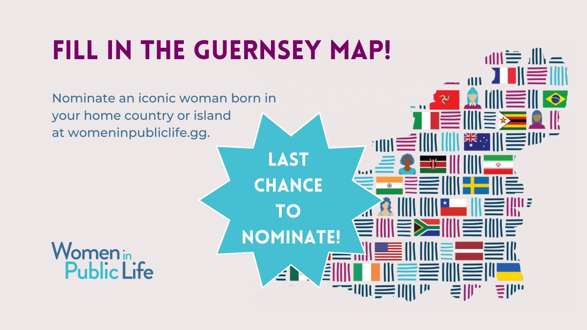 🇿🇦Last chance to get your nomination in! Our Guernsey map is filling up fast with amazing women from around the world. 

🇳🇿Head over to bit.ly/IWD2021Gsy to nominate an iconic woman who was born in your home country or island. 

#IWD2021 #WomenStandGsy