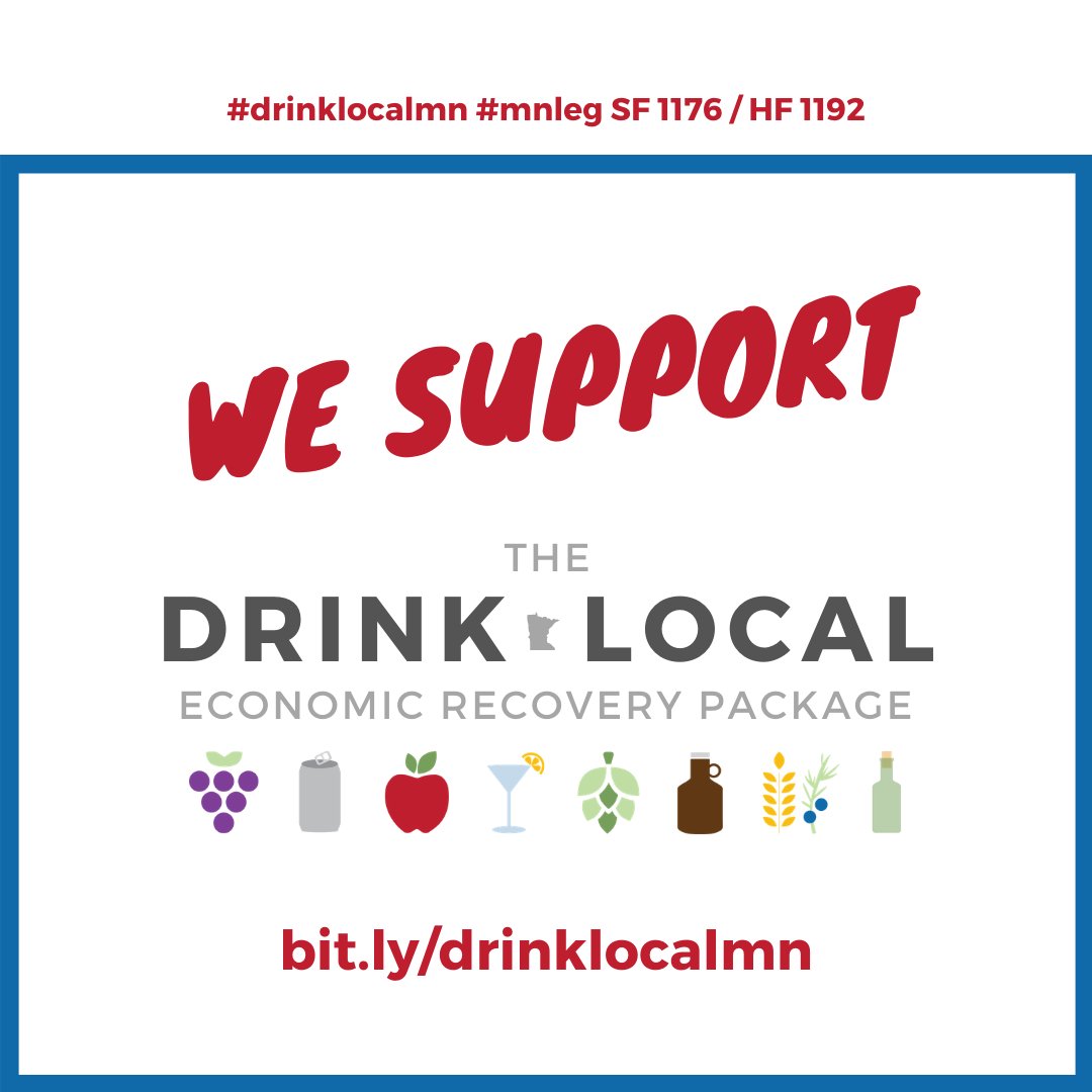 We support the Drink Local Economic Recovery Package because we want to package &amp; sell our beer in the taproom however our customers would like our beer packaged &amp; sold. #DrinkLocalMN #mnleg