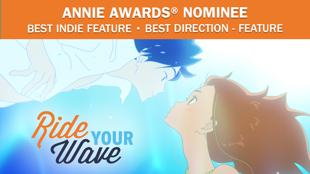Masaaki Yuasa and @ScienceSARU's heart-wrenching summer romance, RIDE YOUR WAVE, is up for two #AnnieAwards for Best Indie Feature and Best Direction! Congratulations to Masaaki Yuasa, Eunyoung Choi and Science SARU! 🏄‍♀️ #RideYourWave