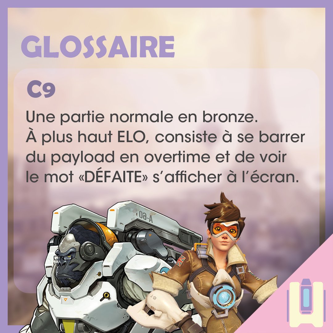 Omnium_OW's tweet photo. Tu as déjà entendu tes potes crier "C9" en vocal ? Ou entendu ce mot au détour d'un match sans jamais comprendre ? 🥺
Désormais, tous les jeudis, l'#Omnium vient à ta rescousse et t'explique les termes d'#Overwatch avec son sérieux habituel *raclement de gorge*. 🥳
#c9 #owfr https://t.co/9S5YHtRqpW