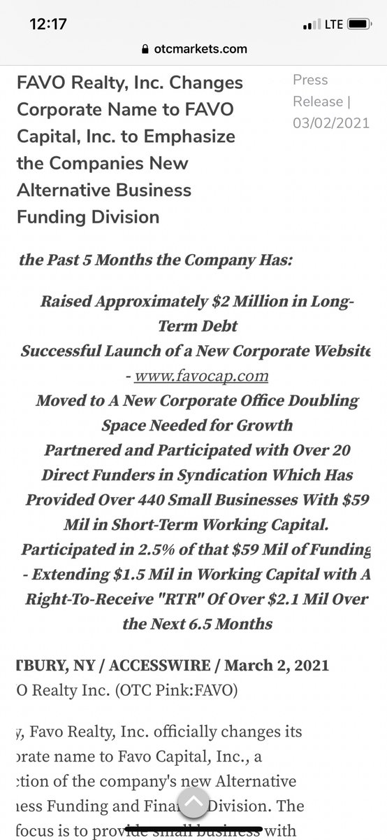 greatstockpicks's tweet image. Added 30k $FAVO today on huge news and micro float. Holding for a possible $ONPH type move.