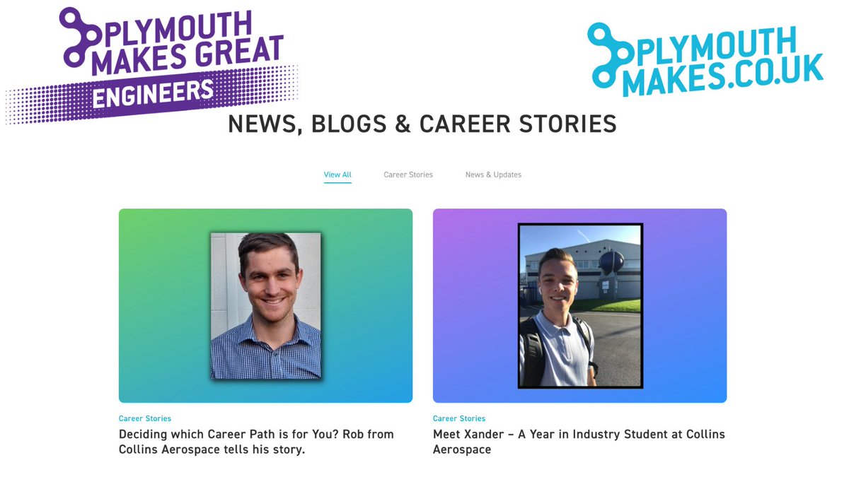 Have you discovered possible career paths today as part of #NCW2021? Rob and Xander at Collins Aerospace are at different stages of their early careers in #engineering - take a look at their stories on our site for ideas on how to find your pathway. Visit plymouthmakes.co.uk/news-blogs/