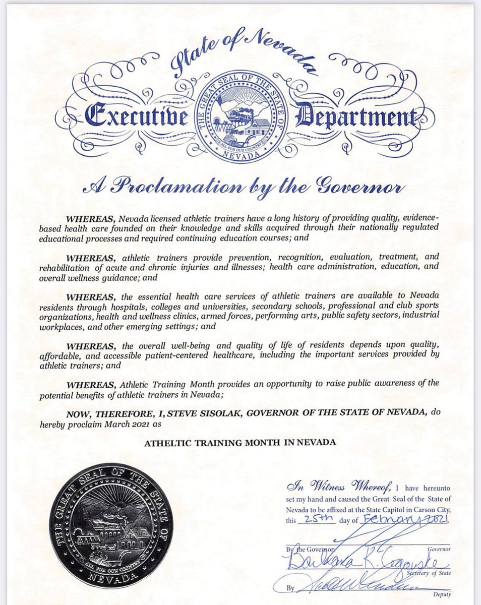 cldinkel's tweet image. Thank you @SteveSisolak for emphasizing the value of athletic trainers as essential healthcare providers! #NATM2021 #EssentialToHealthCare #athletictraining