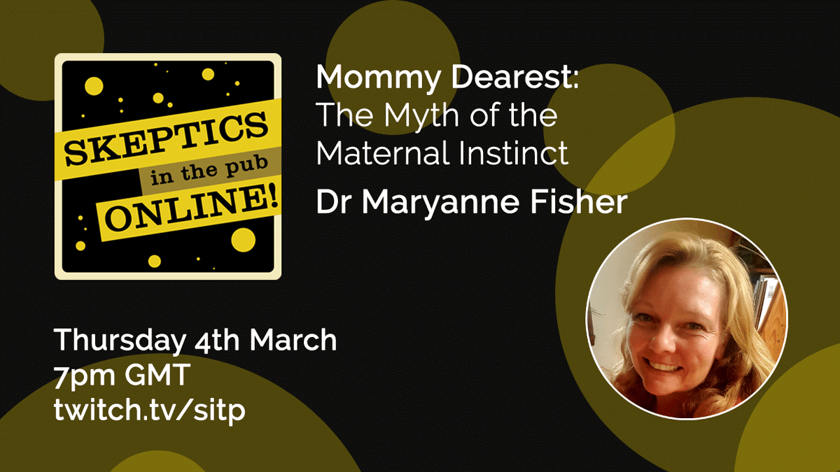 Don't forget, tomorrow we have evolutionary psychologist Prof Maryanne Fisher talking about the myth of the maternal instinct. We're live from 7pm GMT at twitch.tv/sitp and read more at sitp.online/show/mommy-dea…