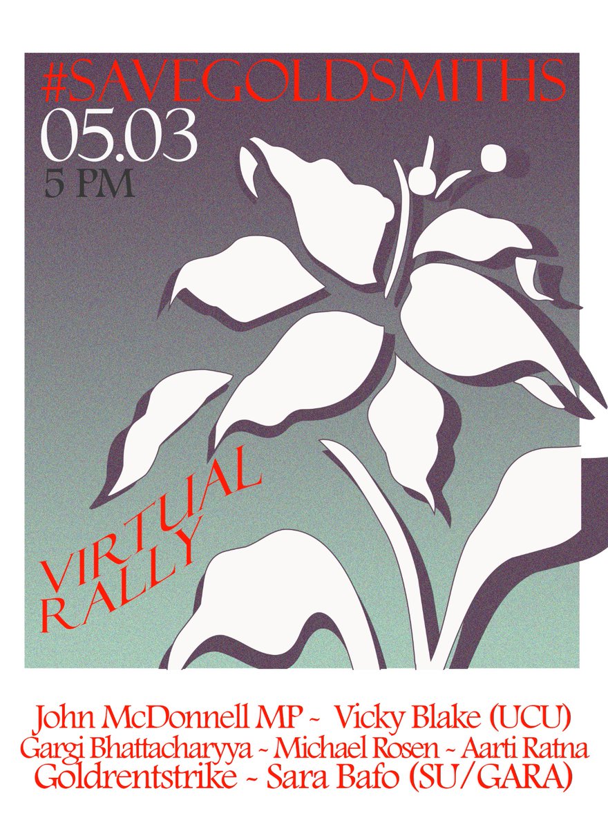 #SaveGoldsmiths solidarity rally, Fri March 5, 5pm. The dispute at <a href="/GoldsmithsUoL/">Goldsmiths, University of London</a> is crucial for the sector but is especially crucial for the anti-casualisation movement in HE. Casual workers and anticas activists please come to our rally and show support: