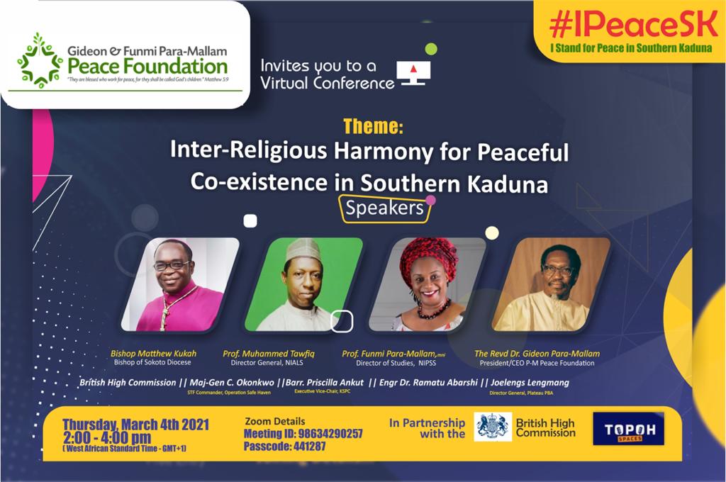 Michael Ladongs (@gweh_deladongs) on Twitter photo A Virtual Conference on Inter-Religious Harmony and Peaceful Coexistence in Southern Kaduna (I-Peace SK)
Please Join Us
<a href="/ParaMallam/">Para-Mallam Peace Foundation</a> A Virtual Conference on Inter-Religious Harmony and Peaceful Coexistence in Southern Kaduna (I-Peace SK)
Please Join Us
<a href="/ParaMallam/">Para-Mallam Peace Foundation</a>