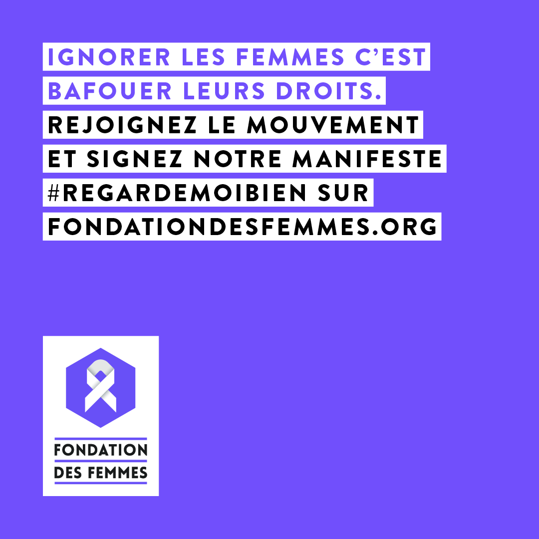 Ignorer les femmes, c'est bafouer leurs droits. 

Pour le #8mars, journée des #droitsdesfemmes, changeons de regard ! Les femmes sont fortes, se battent, prennent la parole et se mobilisent. Regardons-les, considérons-les. 

Rejoignez le mouvement sur fondationdesfemmes.org