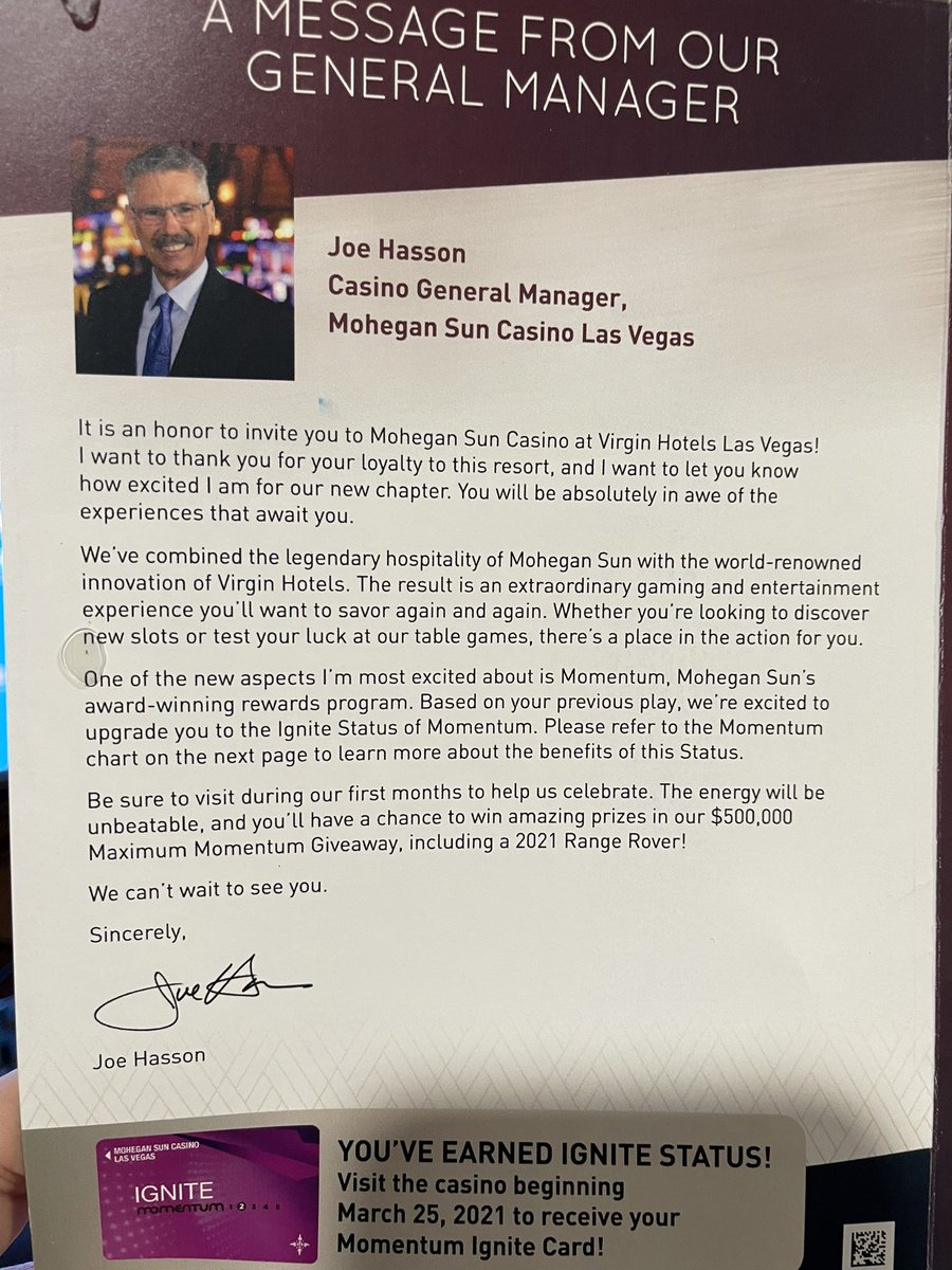gerbaloony's tweet photo. @VitalVegas  I barely can find a mention of the property being Virgin from my first mailed offer.  Did I miss how big a part of this Mohegan Sun is? https://t.co/YuahgnLqH4